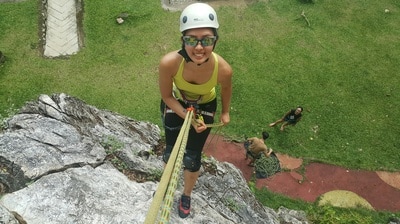 rock climbing and rappelling batu caves